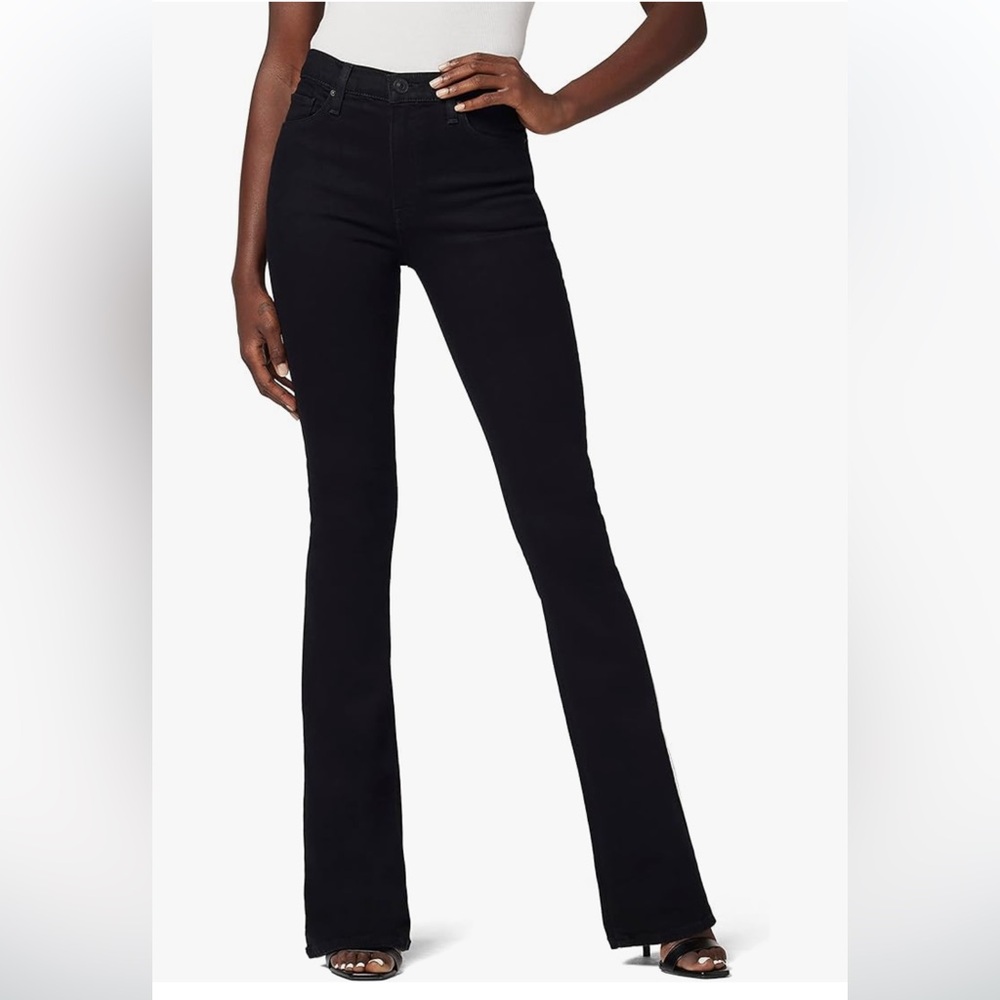 HUDSON Women's Barbara High Rise Bootcut Jean, Black, size 34